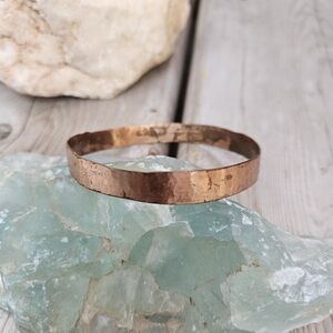 Vintage handcrafted copper bangle bracelet tribal